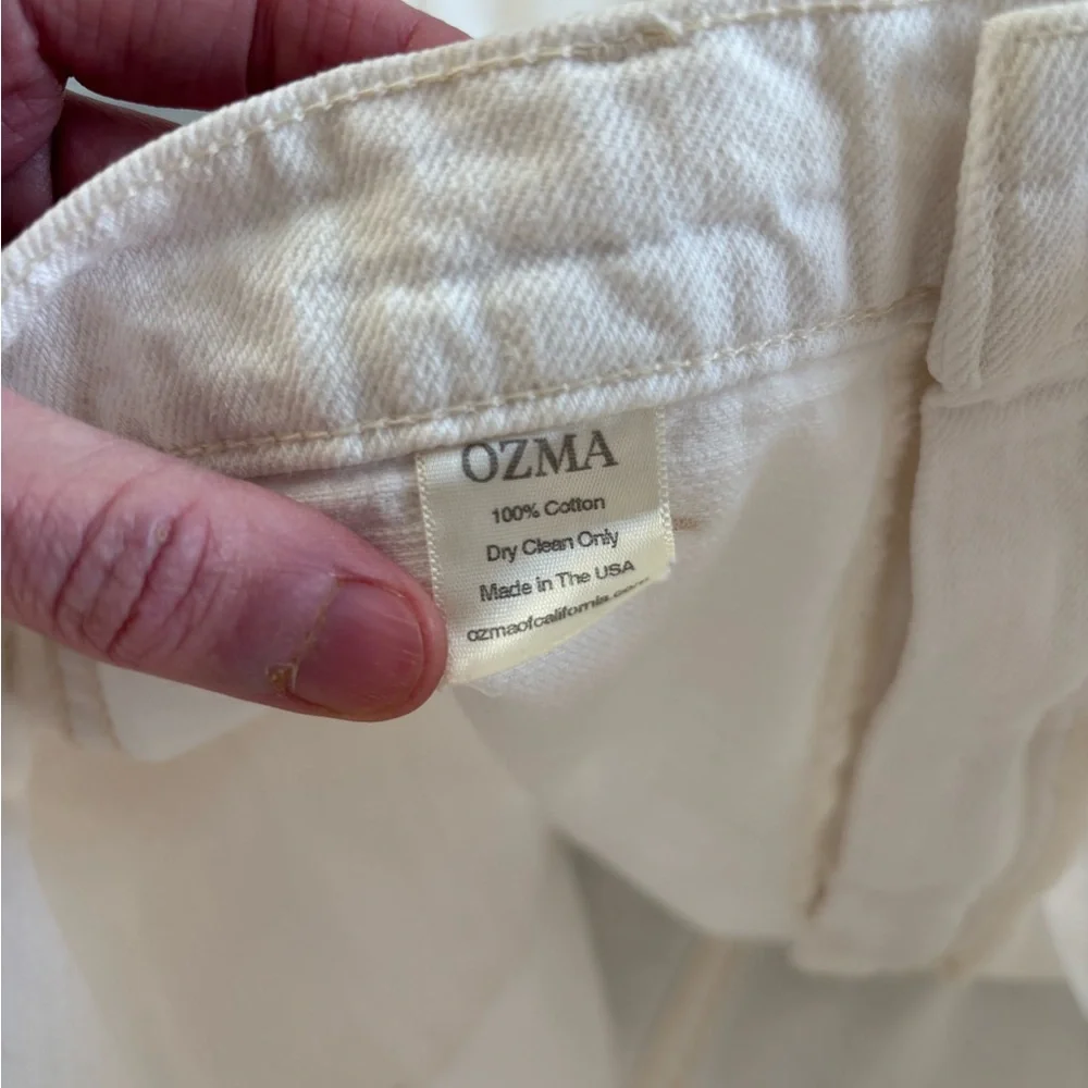 OZMA High Rise Trouser Pant 100% Cotton, size 25, Off-White-Flawed - Picture 10 of 15